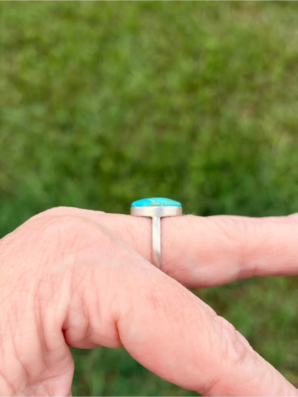 925 Sterling Silver Turquoise Oval Ring
